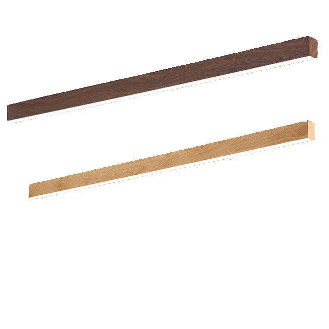 Wood Ceiling Light Linear LED Flush Mount 24 × 47 in Aluminum Frame Integrated Strip for Living Room Bedroom Dining Office Japandi | Lonoma