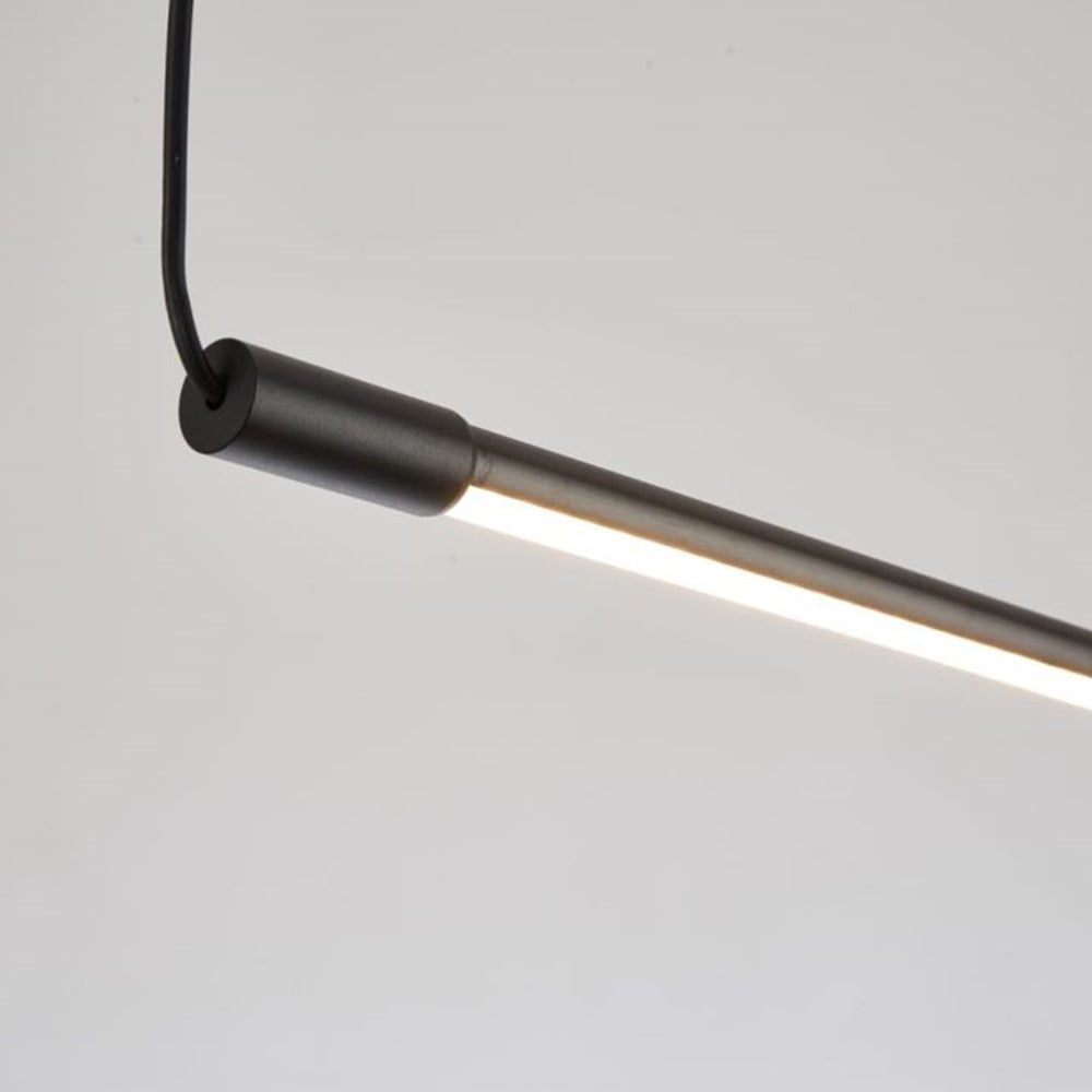 Linear LED Ceiling Fixture, Black Metal & Acrylic, Hardwired Hanging Lamp for Dining Room, Kitchen Island & Bedroom | Lonoma