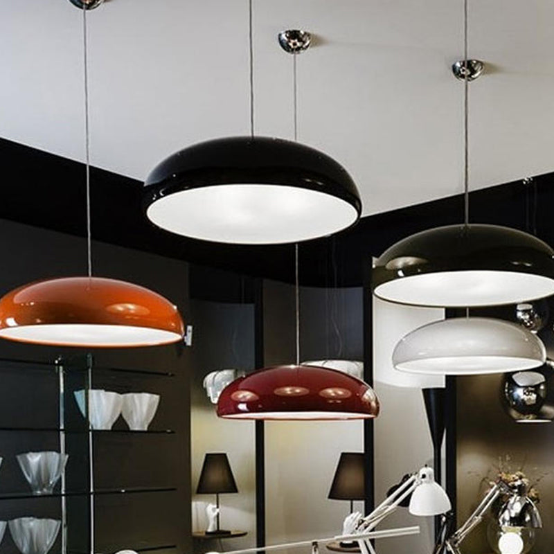 Modern Geometric Metal Pendant Light - Dimmable LED Ceiling Fixture with 3-Color Temperature Switching - 14 to 24 Inch Diameter Options | Lonoma