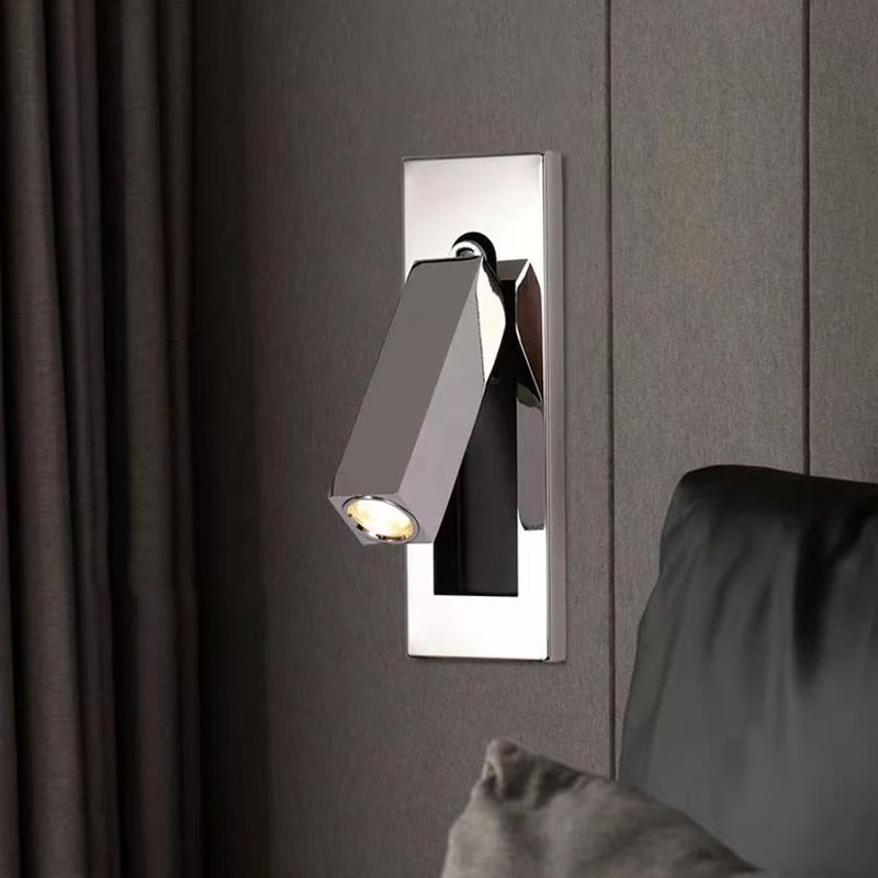 Adjustable Metal Wall Sconce Cylindrical or Square Design Hardwired LED Spotlight for Bedroom Hallway Accent Lighting Brushed Nickel Black | Lonoma