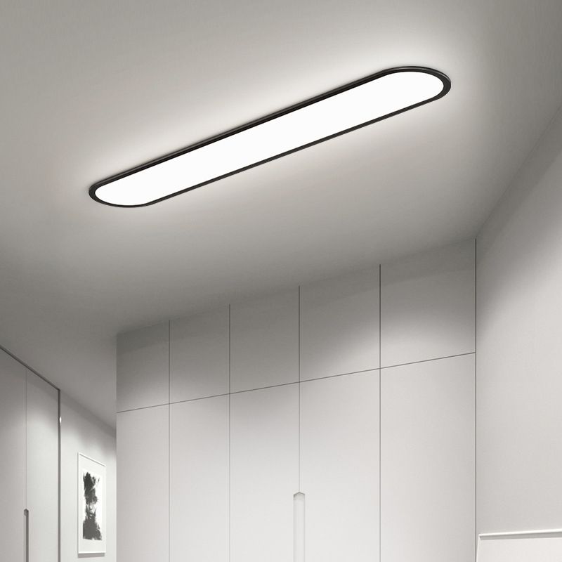 Oval Flush Mount LED Ceiling Light Fixture Modern Minimalist Metal Acrylic for Bedroom Living Room Dining Room Hallway Office Hardwired | Lonoma