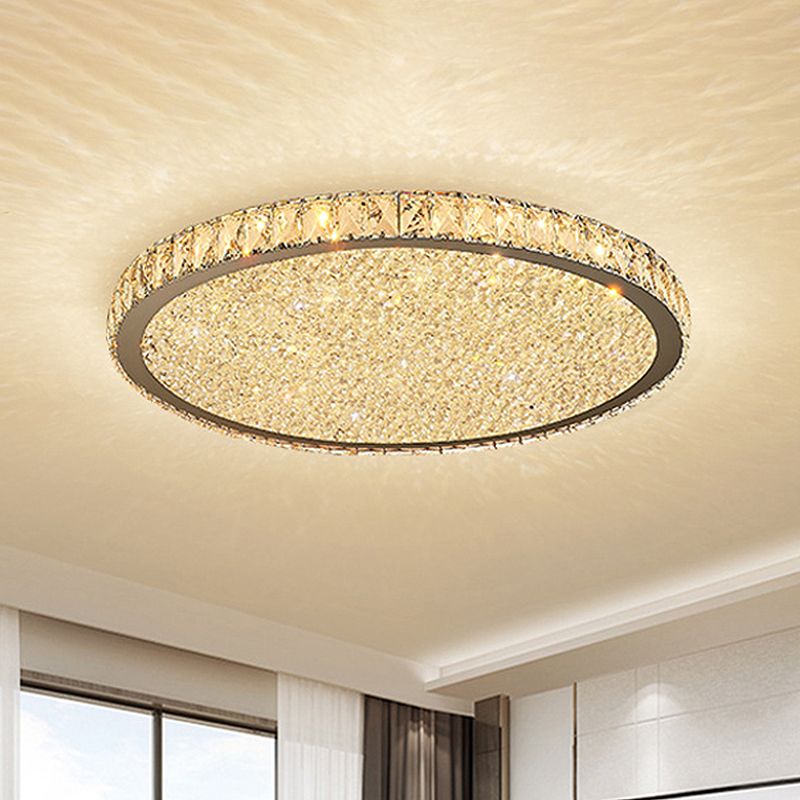 Semi-Flush Mount Crystal Ceiling Light Fixture | Modern Glamorous Overhead Lighting for Bedroom Hallway Entryway Dining Room | Gold Metal | Lonoma