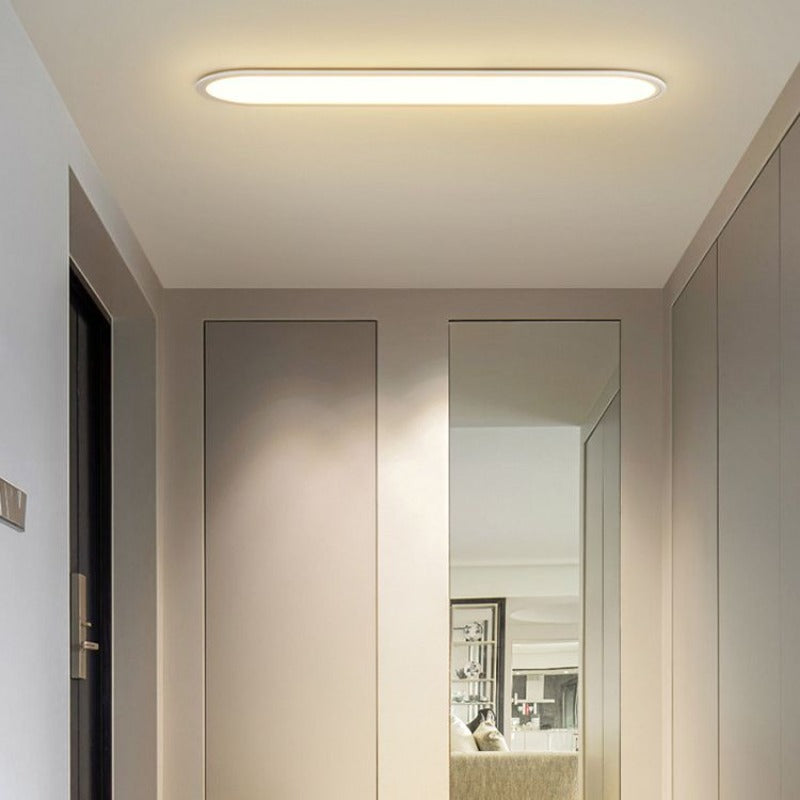 Oval Flush Mount LED Ceiling Light Fixture Modern Minimalist Metal Acrylic for Bedroom Living Room Dining Room Hallway Office Hardwired | Lonoma