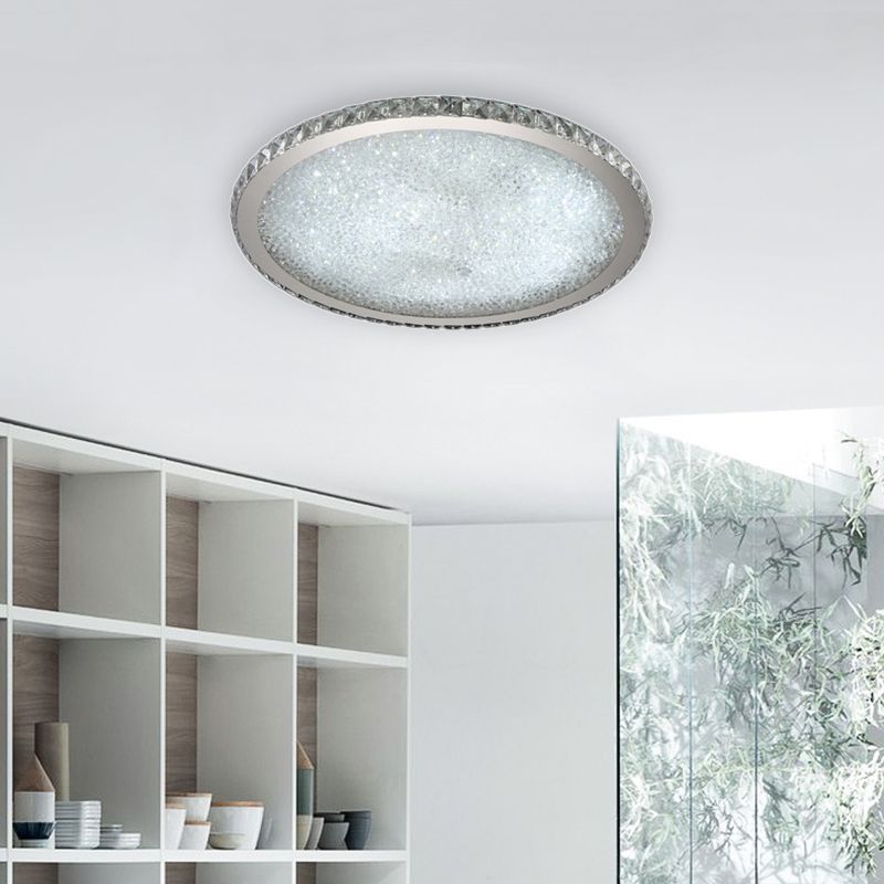 Semi-Flush Mount Crystal Ceiling Light Fixture | Modern Glamorous Overhead Lighting for Bedroom Hallway Entryway Dining Room | Gold Metal | Lonoma
