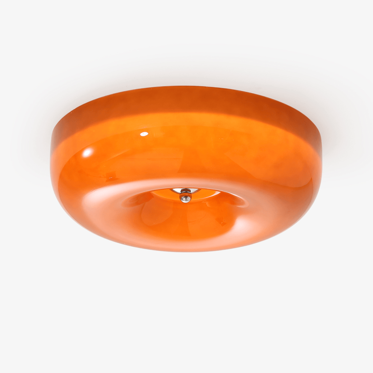 Flush Mount LED Ceiling Light with Swirled Glass Shade – Modern Low Profile Design for Bedroom, Hallway, Kitchen – Chrome Finish | Lonoma