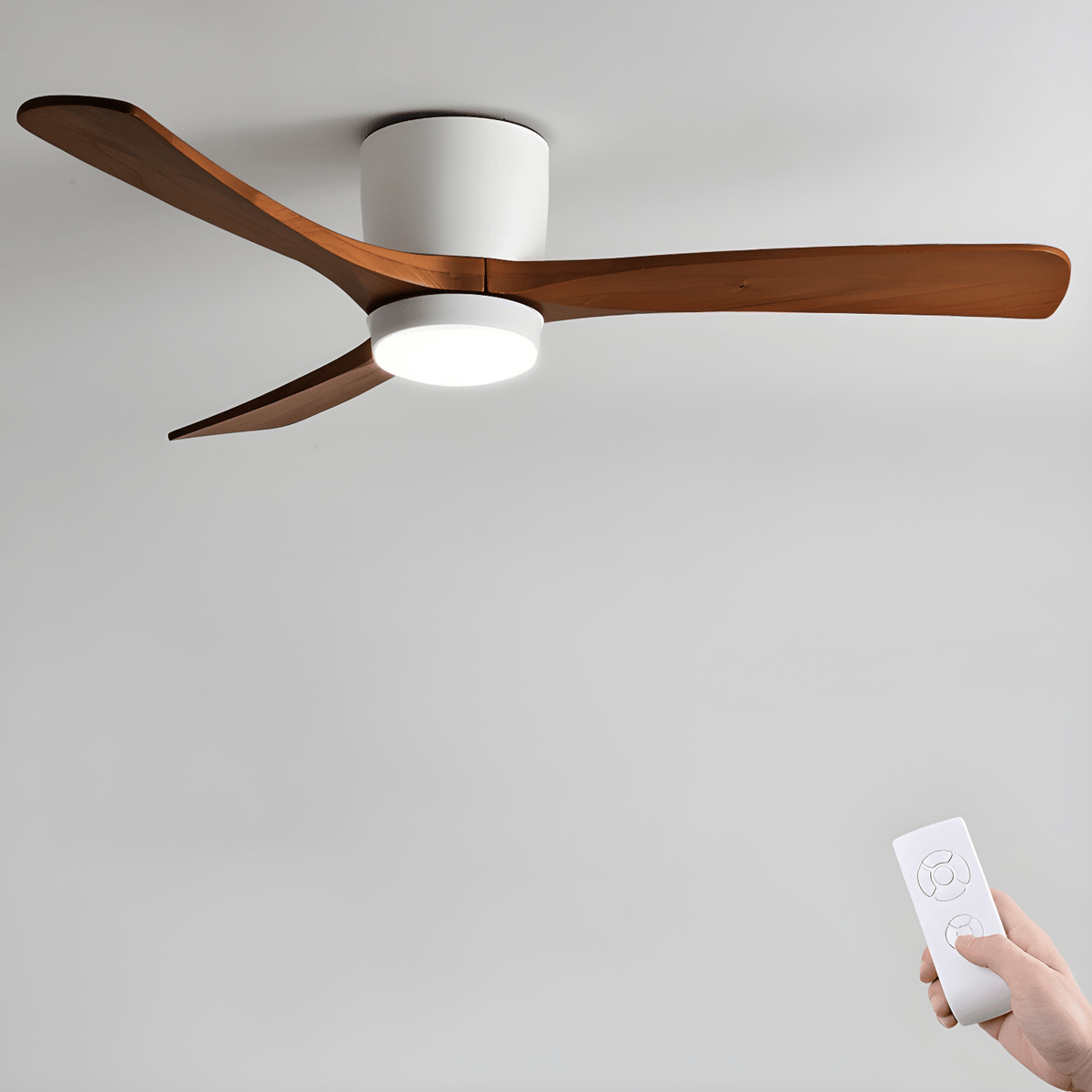 42-52 Inch Modern Ceiling Fan with Dimmable LED Light | 6-Speed Reversible DC Motor | Sycamore Wood Blades | Remote Control Included | Lonoma