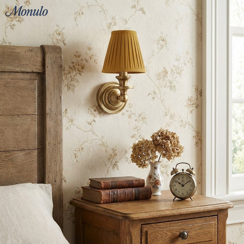 Adjustable Reading Wall Sconce with Fabric Shade & Gooseneck Arm – Wrought Iron Light for Bedroom, Living Room & Hallway | Lonoma