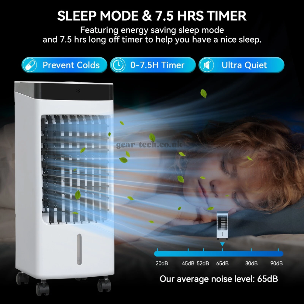Portable Evaporative Air Cooler Fan 3-in-1 with Humidifier and Oscillation for Home Office Bedroom Desktop Small Personal Space Cooling | Lonoma
