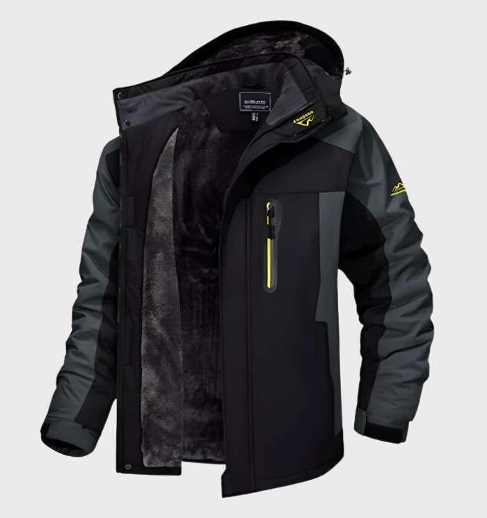 Men's Full-Zip Fleece Jacket with Stand Collar – Warm Layering Piece for Cool Weather Outdoor Activities Casual Wear | Lonoma