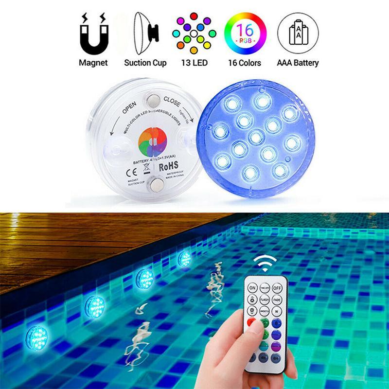 Underwater LED Light Suction Cup Pool Spa Aquarium Waterproof Submersible Multicolor Lighting for Swimming Pools Hot Tubs Fish Tanks | Lonoma