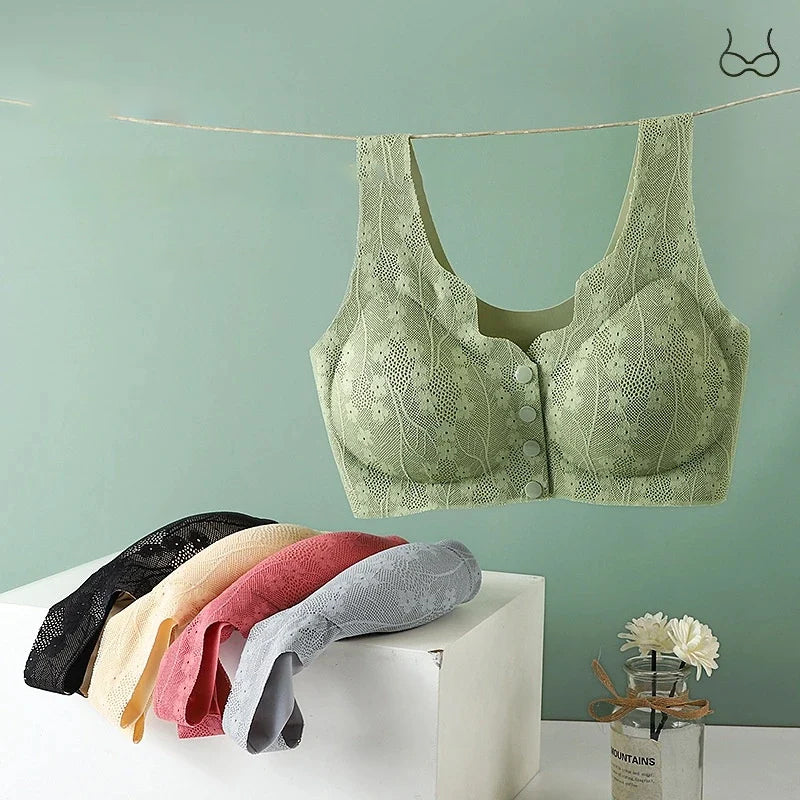 Front-Closure Wireless Bra Soft Support Skin-Friendly Elastic Easy On and Off Everyday Comfort Bra for Women | Lonoma
