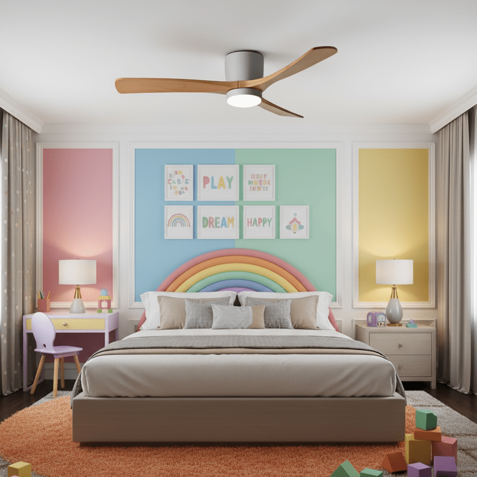 42-52 Inch Modern Ceiling Fan with Dimmable LED Light | 6-Speed Reversible DC Motor | Sycamore Wood Blades | Remote Control Included | Lonoma