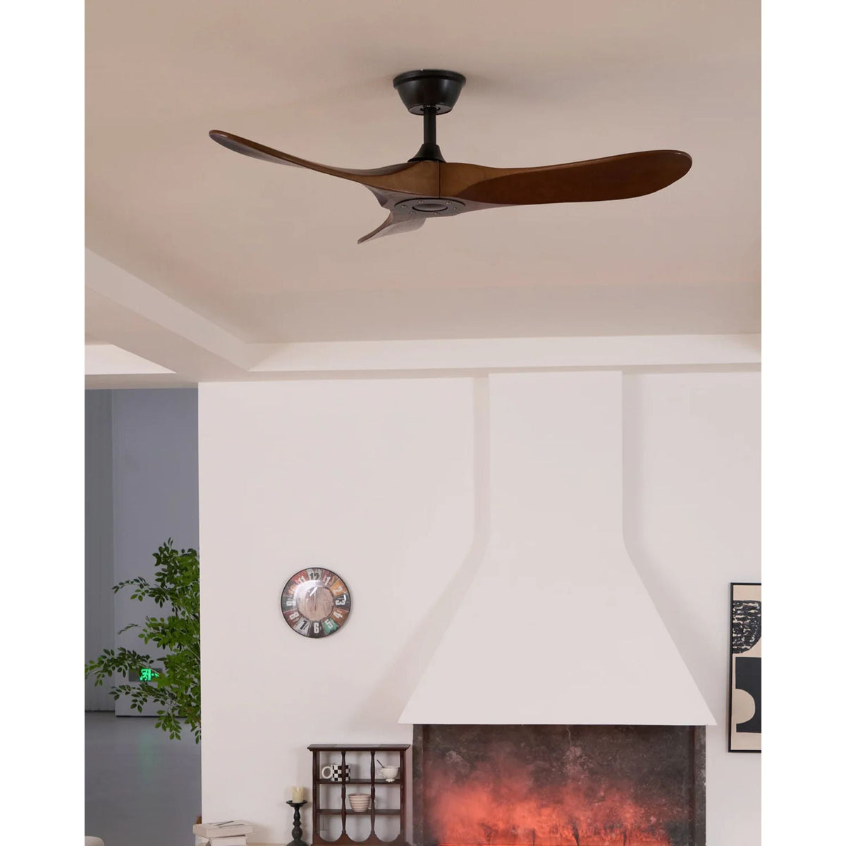 Walnut Wood Ceiling Fan, 6-Speed Whisper-Quiet with Remote Control for Bedroom, Living Room & Office | Lonoma