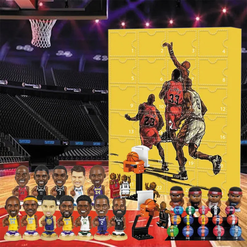 Basketball Advent Calendar 24-Day Countdown with Team Ornaments & Collectible Memorabilia for Hoops Fans | Lonoma