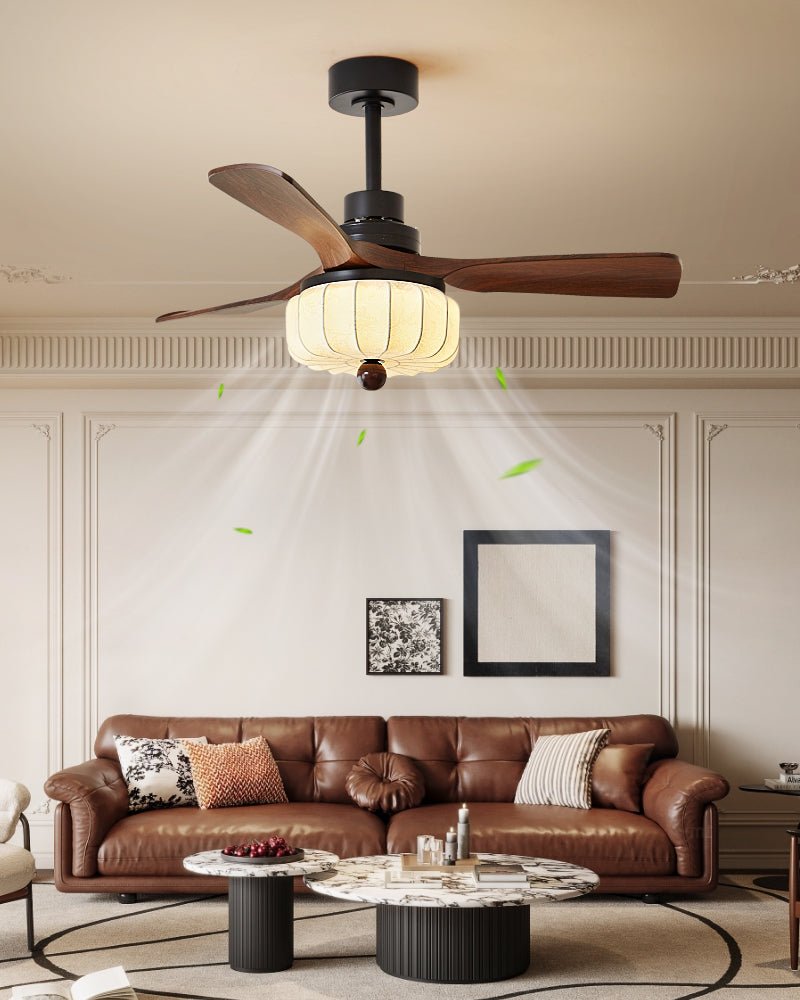 Vintage Ceiling Fan with Light 36-52 Inch 6-Speed Retro Industrial Fan Chandelier with LED & Remote Indoor | Lonoma
