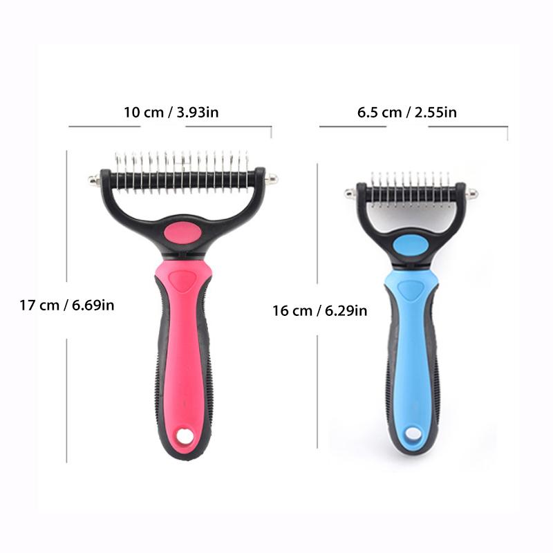 Pet Dematting Comb for Dogs & Cats — Dual-Sided Undercoat Rake with Safe Rounded Teeth for Shedding Control & Tangle Removal | Lonoma