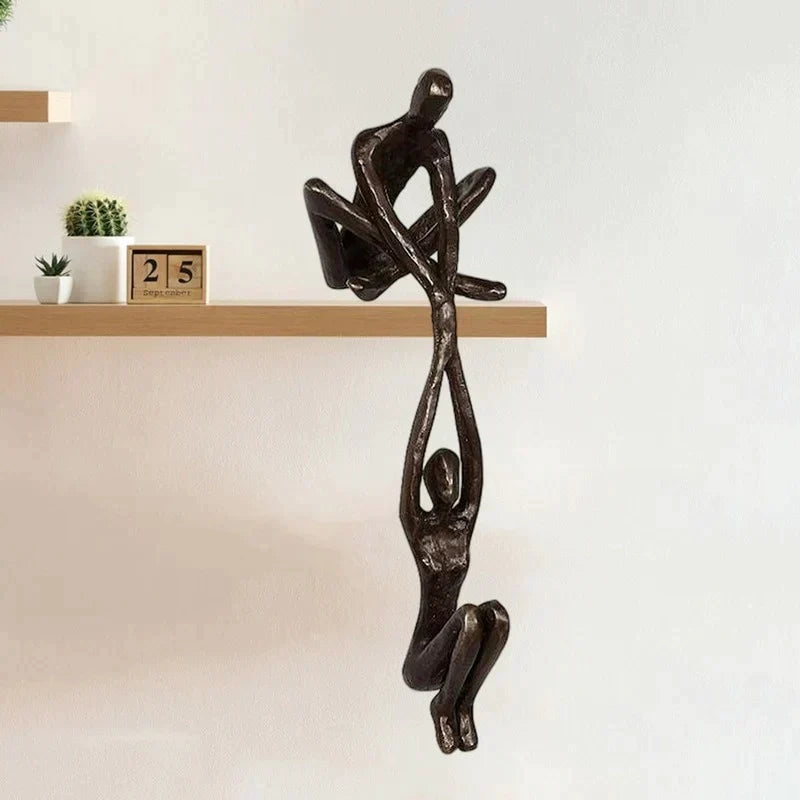 Balancing Couple Figurine Resin Sculpture for Shelf Home Decor Accent Piece Modern Art Display | Lonoma