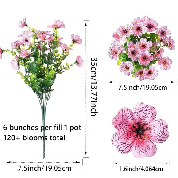 Artificial Flowers UV-Resistant Multicolor Indoor Outdoor 120-480 Piece Fade-Proof Faux Blooms for Planters Garden | Lonoma