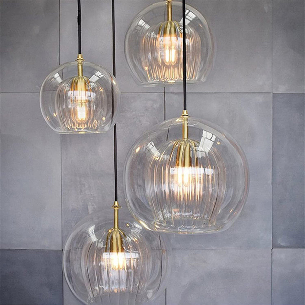 Glass Globe Pendant Light Adjustable Hanging Ceiling Lamp Metal & Glass Fixture for Kitchen Dining Room Bedroom Island Bar Restaurant Hallway | Lonoma