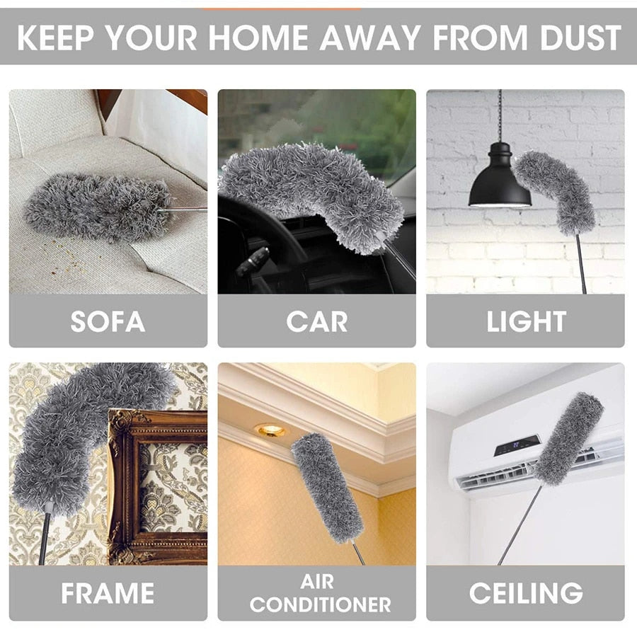 Telescoping Duster with Microfiber Head for Ceiling Fans, Vents & Fixtures — Extends to 110 Inches for Vaulted Ceilings & Hard-to-Reach Areas | Lonoma