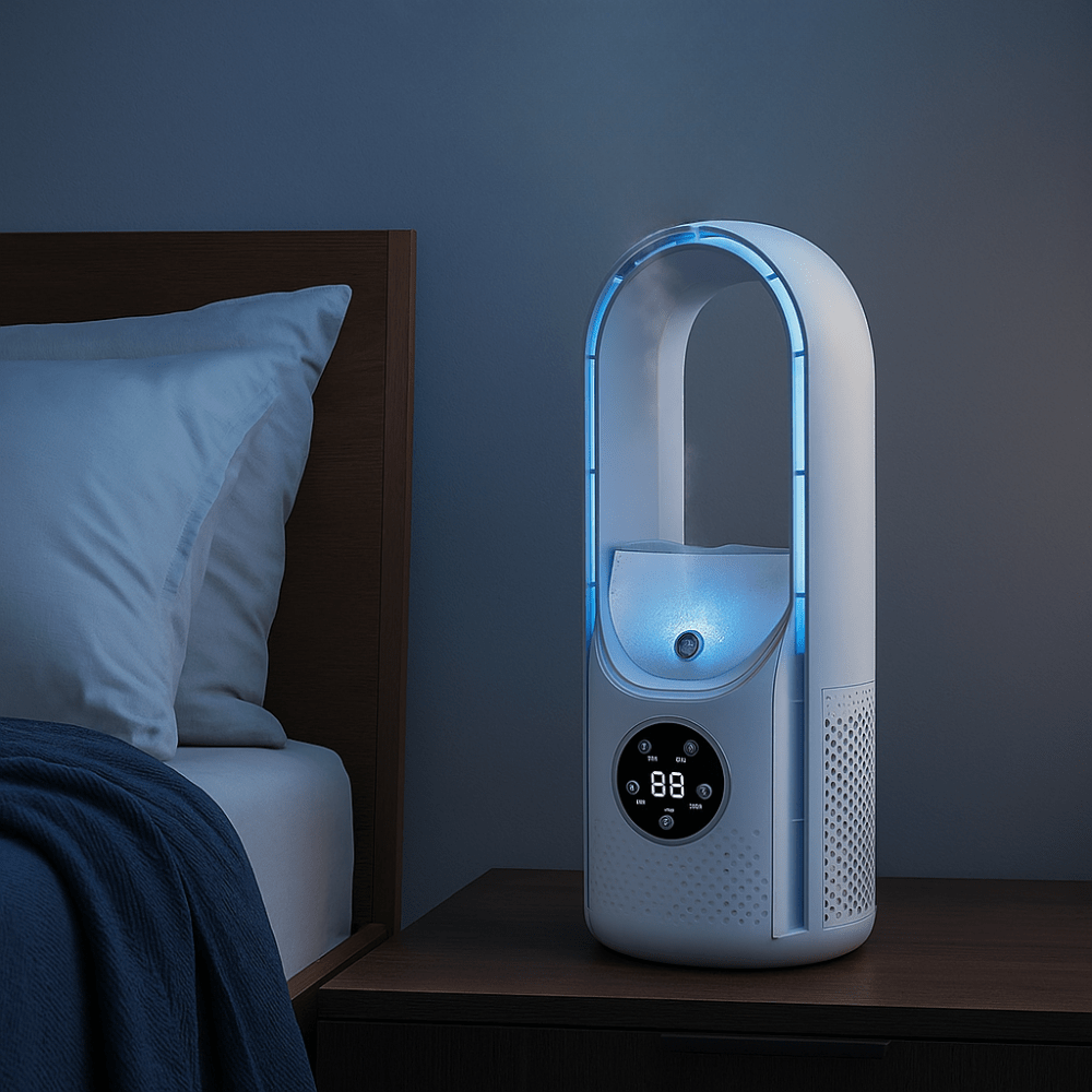 Portable Bladeless Air Cooler Evaporative Cordless Touch Control Desktop Fan for Home Office Bedroom | Lonoma