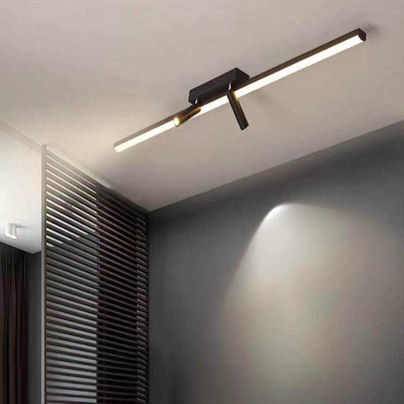 Adjustable Dual-Head LED Spotlight Flush Mount Ceiling Fixture with Metal & Silicone Construction for Kitchen, Office, Hallway | Lonoma