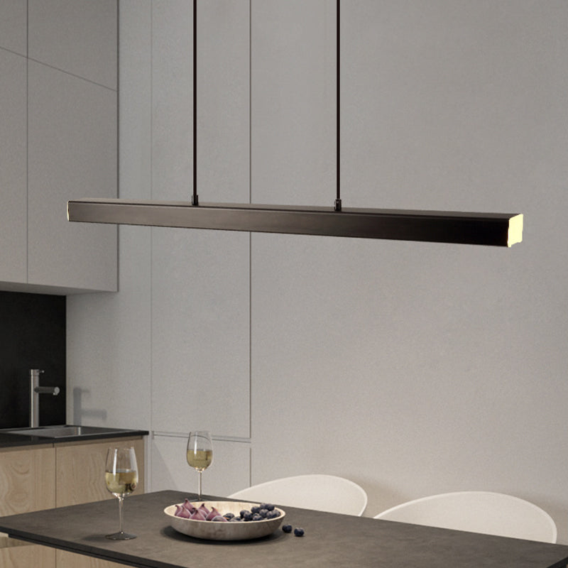 Adjustable Linear LED Pendant Light Metal Acrylic Fixture for Kitchen Island Dining Room Modern Hanging Ceiling Lamp Dimmable 3-Color | Lonoma