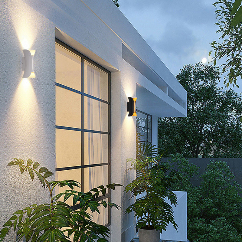 Curved LED Outdoor Wall Sconce Waterproof IP65 Metal Acrylic for Patio Entryway Garden Modern Lighting Fixture | Lonoma