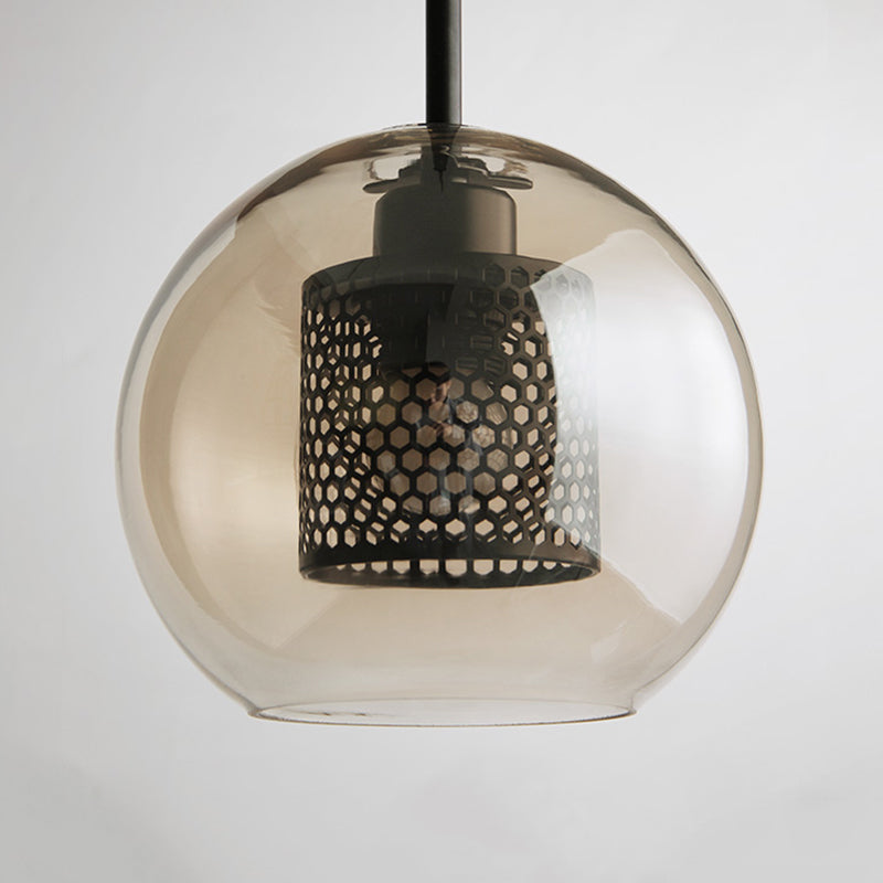 Glass Globe Pendant Light Gold or Silver Finish with LED Bulb for Kitchen Island Dining Room Bedroom Entryway Modern Hanging Ceiling Fixture | Lonoma