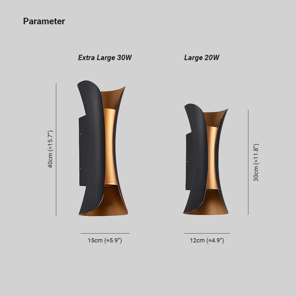 Curved LED Outdoor Wall Sconce Waterproof IP65 Metal Acrylic for Patio Entryway Garden Modern Lighting Fixture | Lonoma