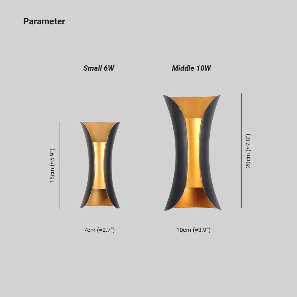 Curved LED Outdoor Wall Sconce Waterproof IP65 Metal Acrylic for Patio Entryway Garden Modern Lighting Fixture | Lonoma