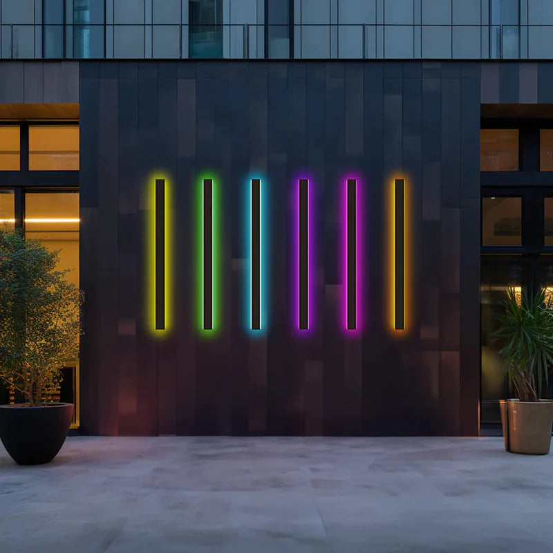 LED Linear Outdoor Wall Light Fixture Black Metal IP65 Weather-Resistant for Patio Garden Pathway Entry Modern Exterior Sconce | Lonoma