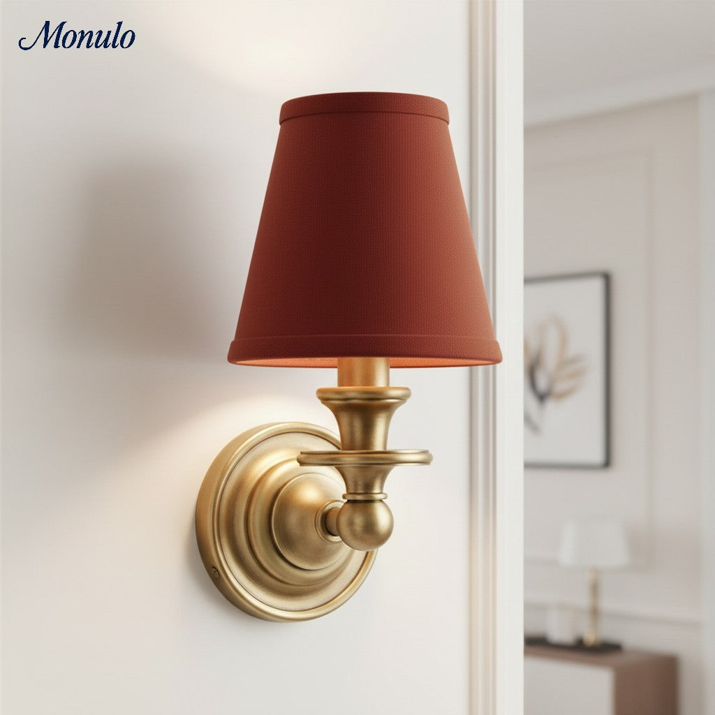 Adjustable Reading Wall Sconce with Fabric Shade & Gooseneck Arm – Wrought Iron Light for Bedroom, Living Room & Hallway | Lonoma