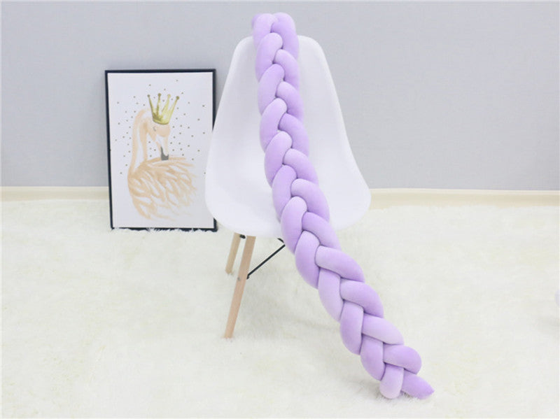 Braided Crib Bumper Pad Soft Nursery Bedding Safety Guard for Babies | Breathable Knot Cushion Protector for Infant Toddler Bed Rails | Lonoma