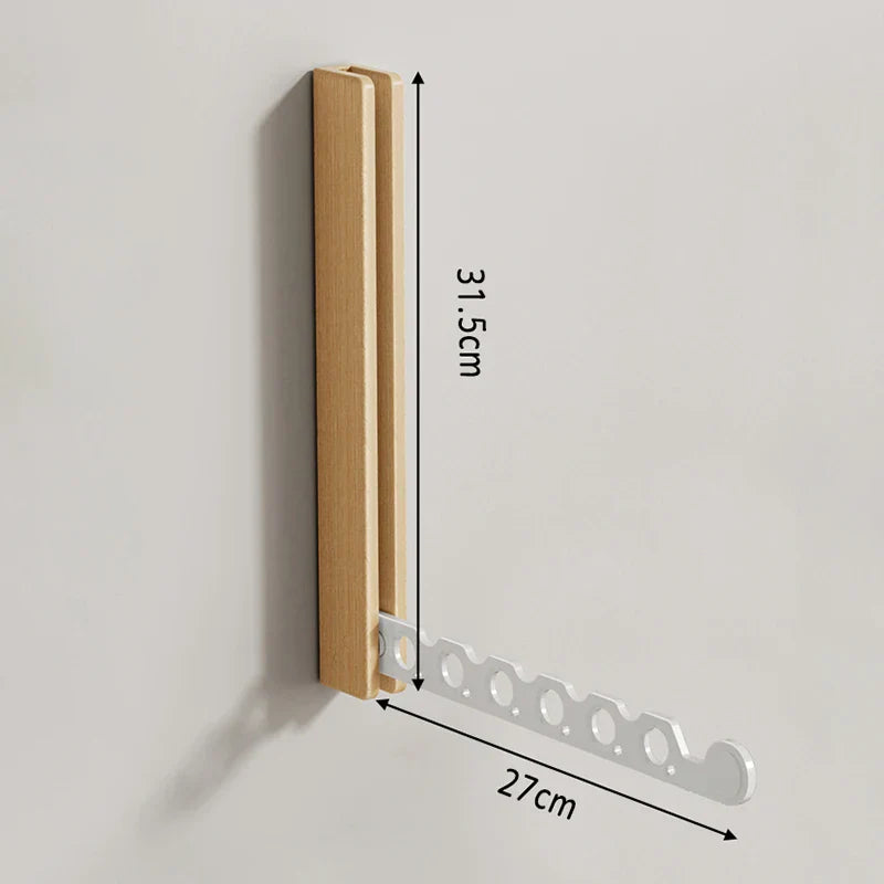 Wall-Mounted Folding Coat Rack Wood Space-Saving Hook Organizer for Entryway Bedroom Guest Room 12.4 × 10.6 in Collapsible Clothes Hanger | Lonoma