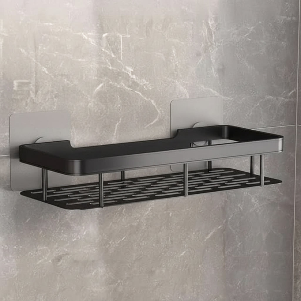 Adhesive Bathroom Shelf Corner Triangle Rectangle Organizer No Drill ABS Stainless Steel for Shower Wall | Lonoma