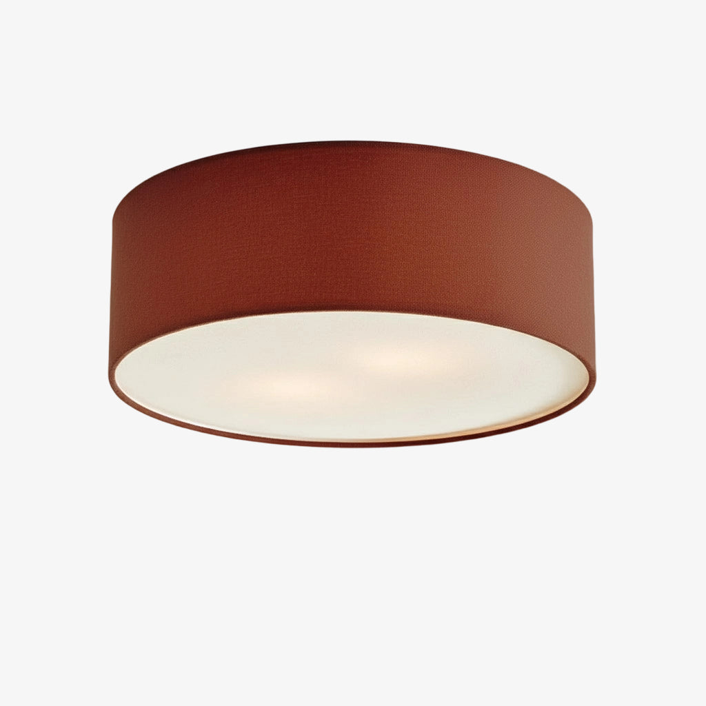 Flush Mount Drum Shade Ceiling Light with Fabric Shade for Entryway, Hallway, Bedroom, Dining Room, Kitchen | Lonoma