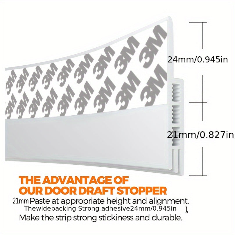 Door Draft Stopper Silicone Strip 39 Inch Self-Adhesive Soundproof Weather Seal Energy Saving Home Insulation | Lonoma