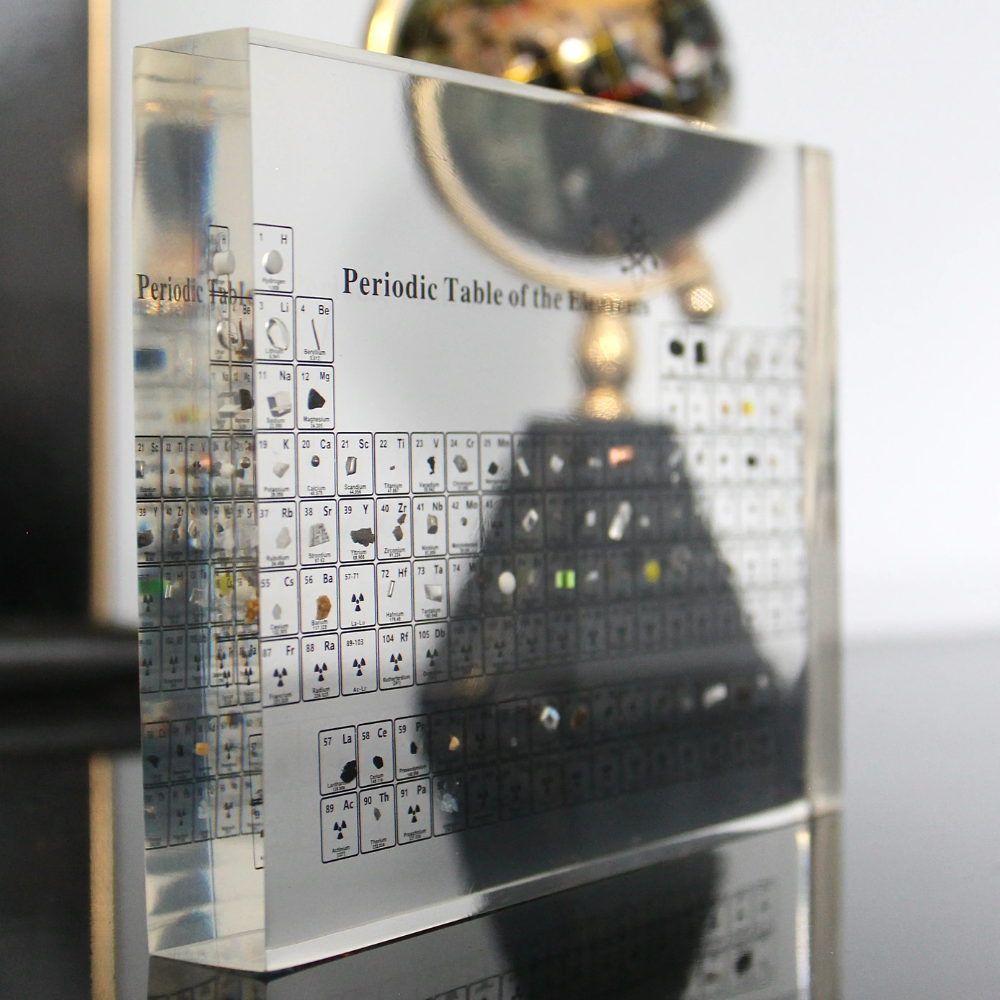 Illuminated Periodic Table Display with 83 Real Elements in Acrylic for Home Office Science Decor Education | Lonoma