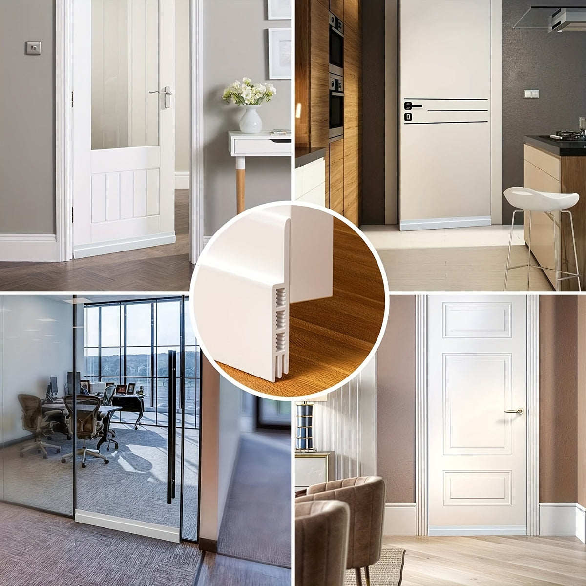 Door Draft Stopper Silicone Strip 39 Inch Self-Adhesive Soundproof Weather Seal Energy Saving Home Insulation | Lonoma