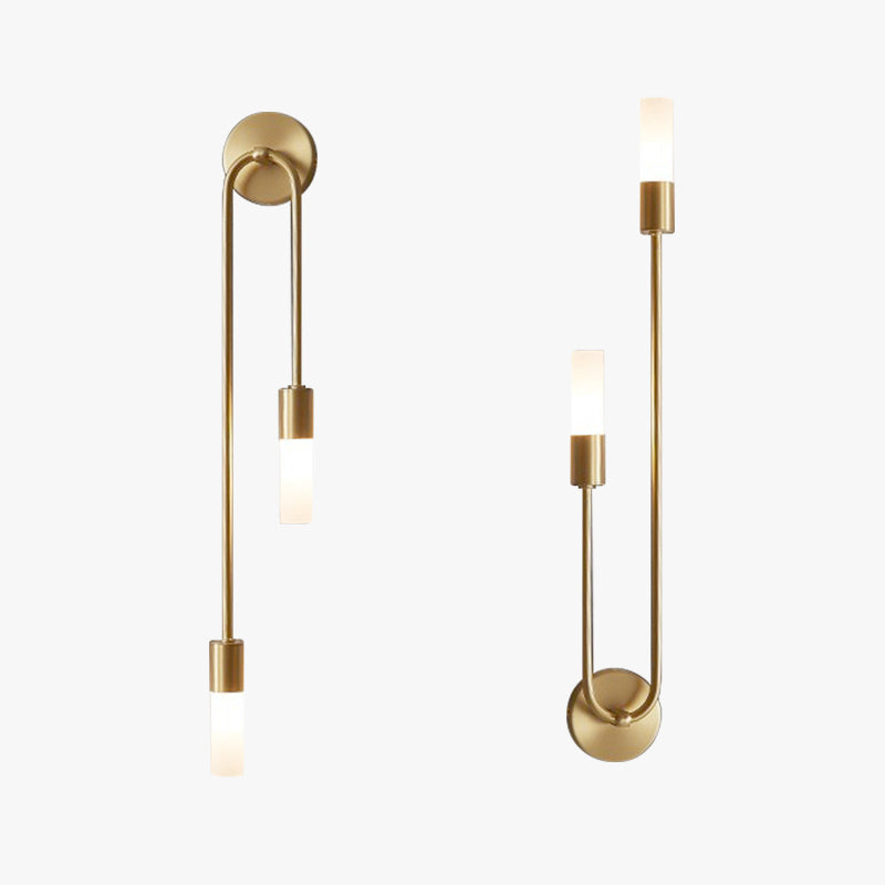 Contemporary Metal Wall Lamp with Acrylic Shade Gold Finish for Hallways and Entryways Hardwired Sconce Indoor Lighting Fixture | Lonoma