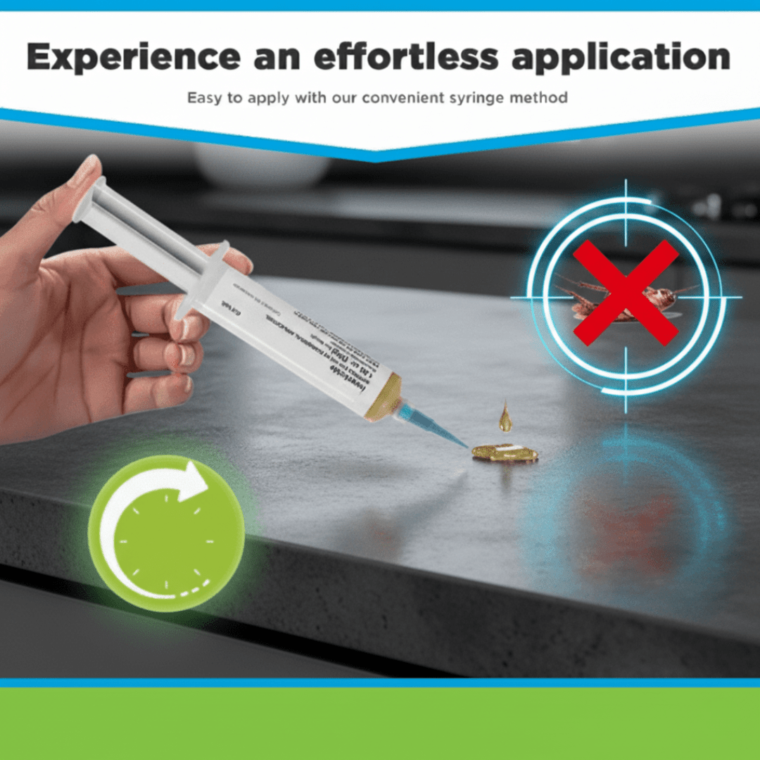 Roach Bait Gel Syringe for Kitchens & Bathrooms, Clear Indoor Cockroach Control Applicator for Cracks, Crevices & Appliances | Lonoma