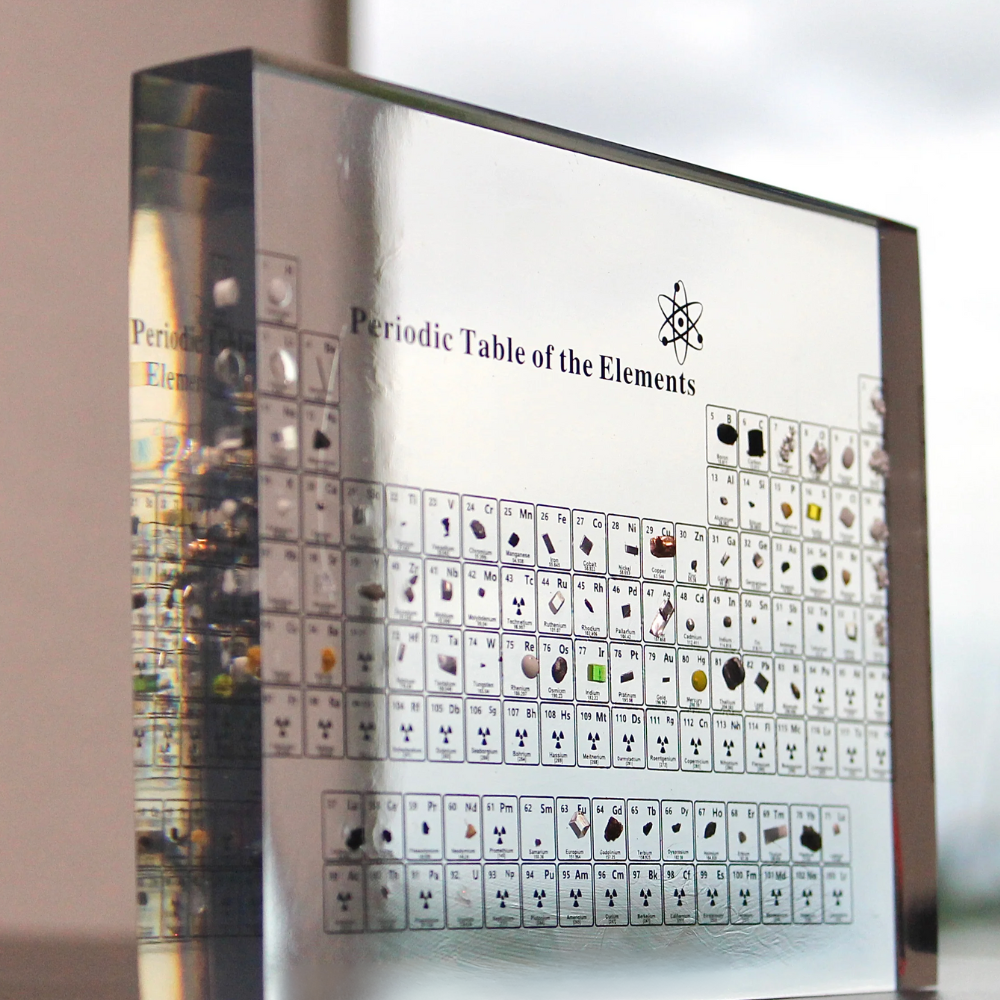 Illuminated Periodic Table Display with 83 Real Elements in Acrylic for Home Office Science Decor Education | Lonoma