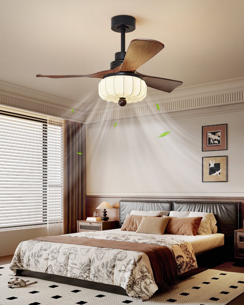 Vintage Ceiling Fan with Light 36-52 Inch 6-Speed Retro Industrial Fan Chandelier with LED & Remote Indoor | Lonoma