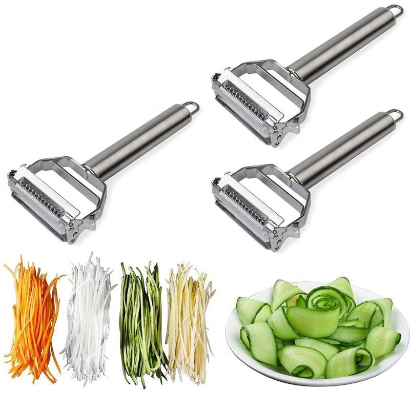 Dual-Blade Vegetable Peeler with Julienne Slicer for Quick Prep and Decorative Cuts | Kitchen Tool for Carrots, Cucumbers, Potatoes | Lonoma
