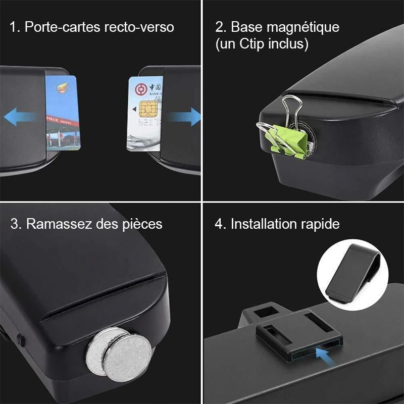 Eyewear Organizer for Car Visor – Magnetic Clip-On Holder with Card Slots – Soft Interior Protects Glasses in Vehicle | Lonoma