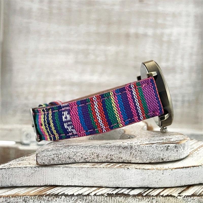 Women's Braided Strap Watch with Vintage Bronze Face and Rainbow Accent Wristband | Lonoma