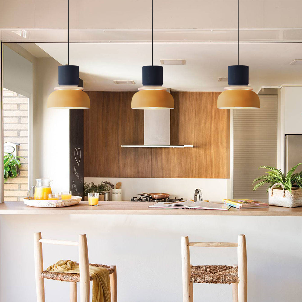 Layered Pendant Light with Color Accents, Scandinavian Design, Modern Hanging Fixture for Dining Room Kitchen Bedroom | Lonoma