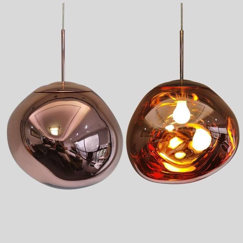 Reflective Globe Pendant Light with Adjustable Height | Mirrored Sphere Hanging Lamp in Multiple Finishes | Modern Statement Lighting for | Lonoma