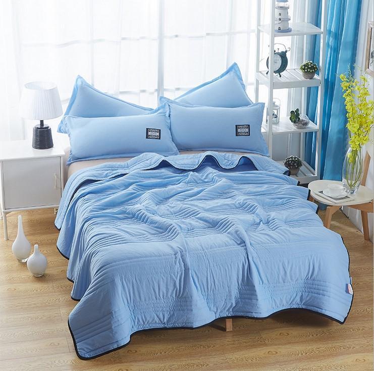 Lightweight Summer Blanket Cotton Bamboo Breathable Throw for Bed Sofa Cozy Sleep All Seasons Pink Gray Green Blue | Lonoma